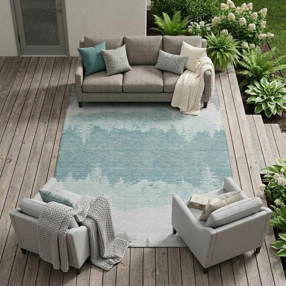 8' X 10' Silver And Gray Floral Washable Indoor Outdoor Area Rug HomeRoots