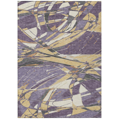 9' X 12' Plum And Purple Abstract Washable Indoor Outdoor Area Rug HomeRoots