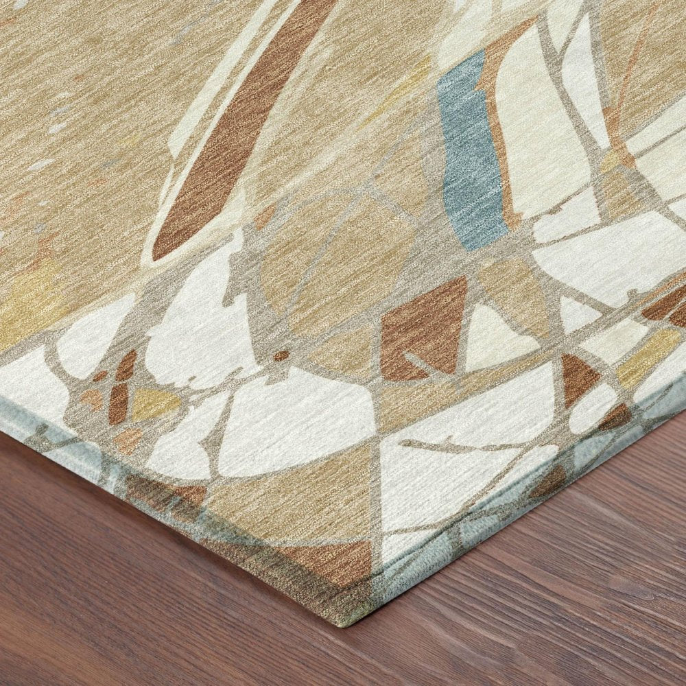 5' X 8' Rust And Orange Abstract Washable Indoor Outdoor Area Rug HomeRoots