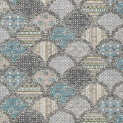 10' X 14' Gray And Silver Geometric Washable Indoor Outdoor Area Rug