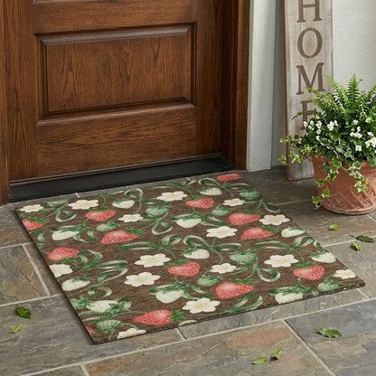3' X 5' Chocolate And Brown Floral Washable Indoor Outdoor Area Rug HomeRoots