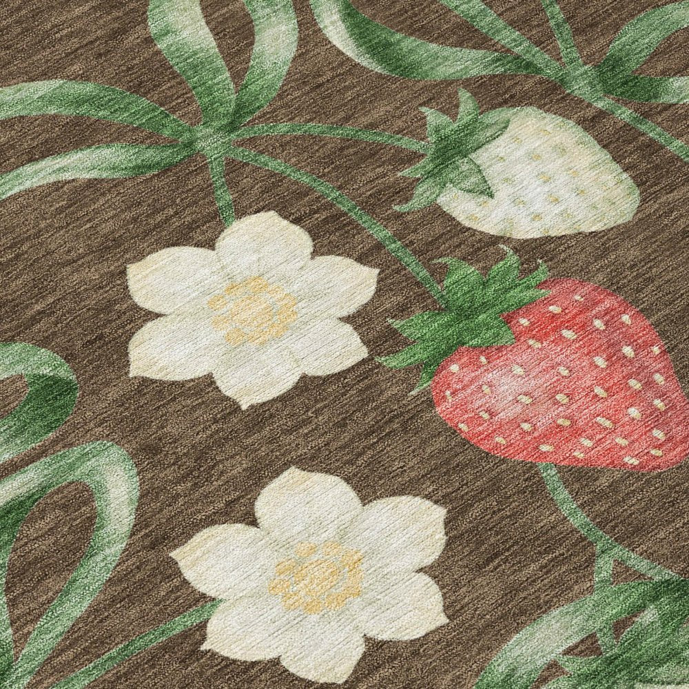 10' X 14' Chocolate And Brown Floral Washable Indoor Outdoor Area Rug HomeRoots