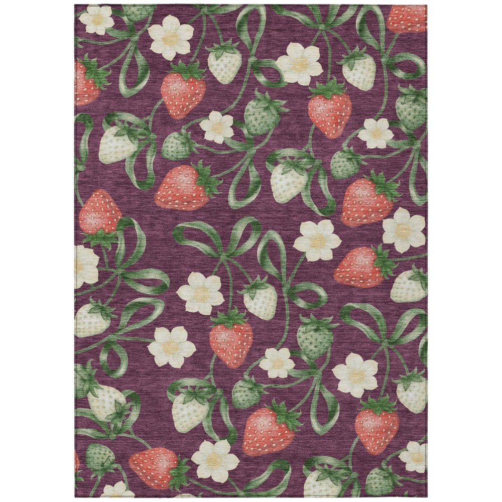 10' X 14' Eggplant And Purple Floral Washable Indoor Outdoor Area Rug HomeRoots