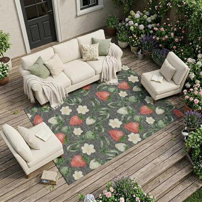 9' X 12' Graphite And Gray Floral Washable Indoor Outdoor Area Rug HomeRoots