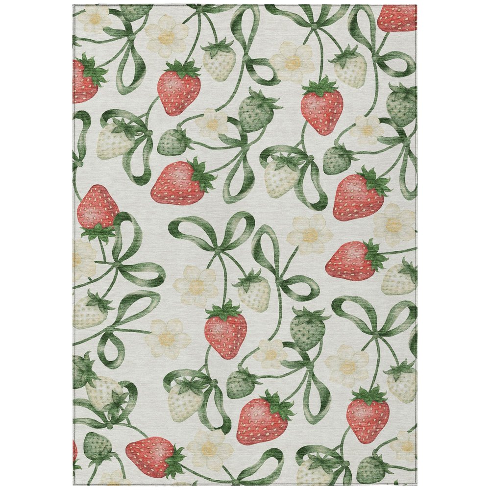 3' X 5' Ivory And Linen Floral Washable Indoor Outdoor Area Rug HomeRoots