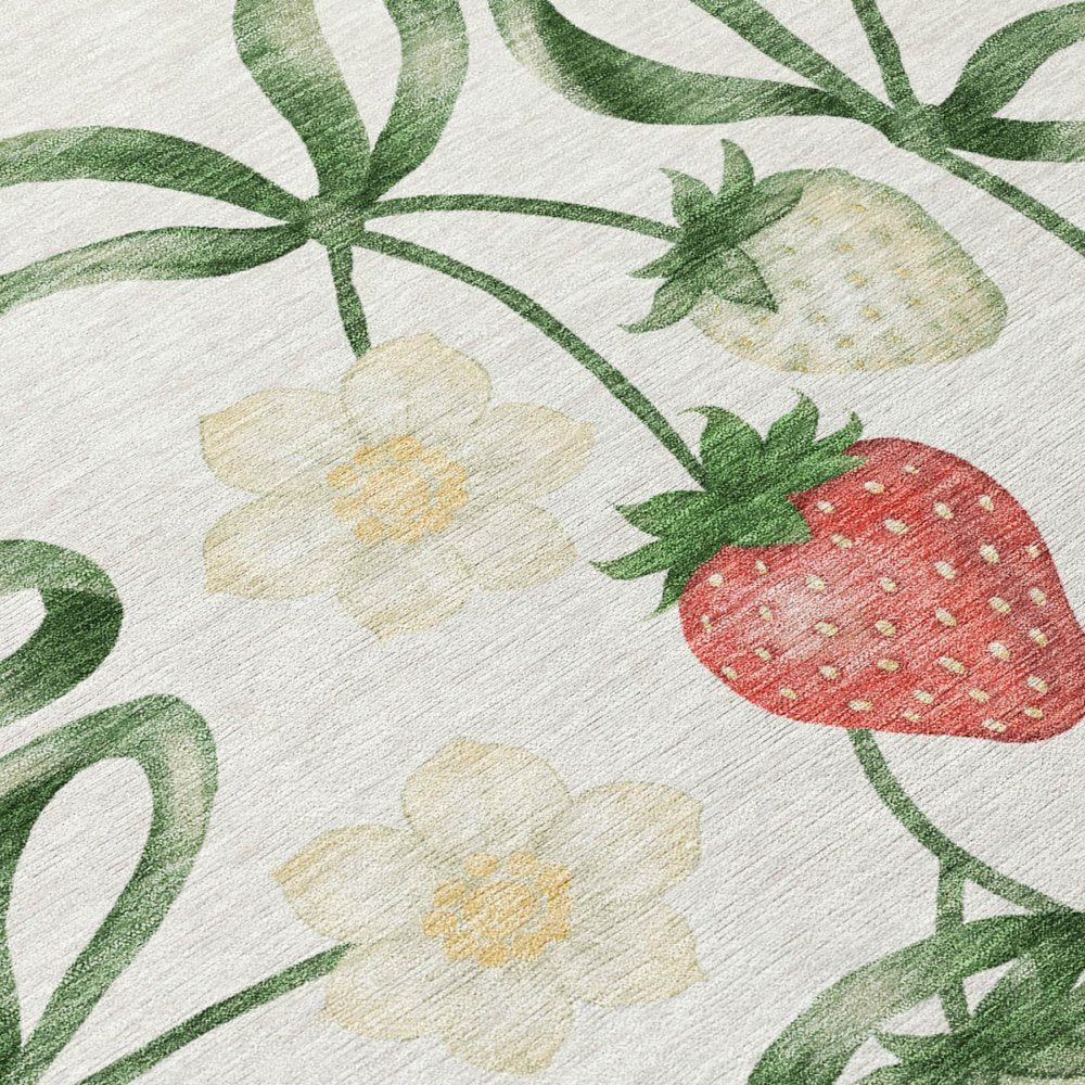 3' X 5' Ivory And Linen Floral Washable Indoor Outdoor Area Rug HomeRoots