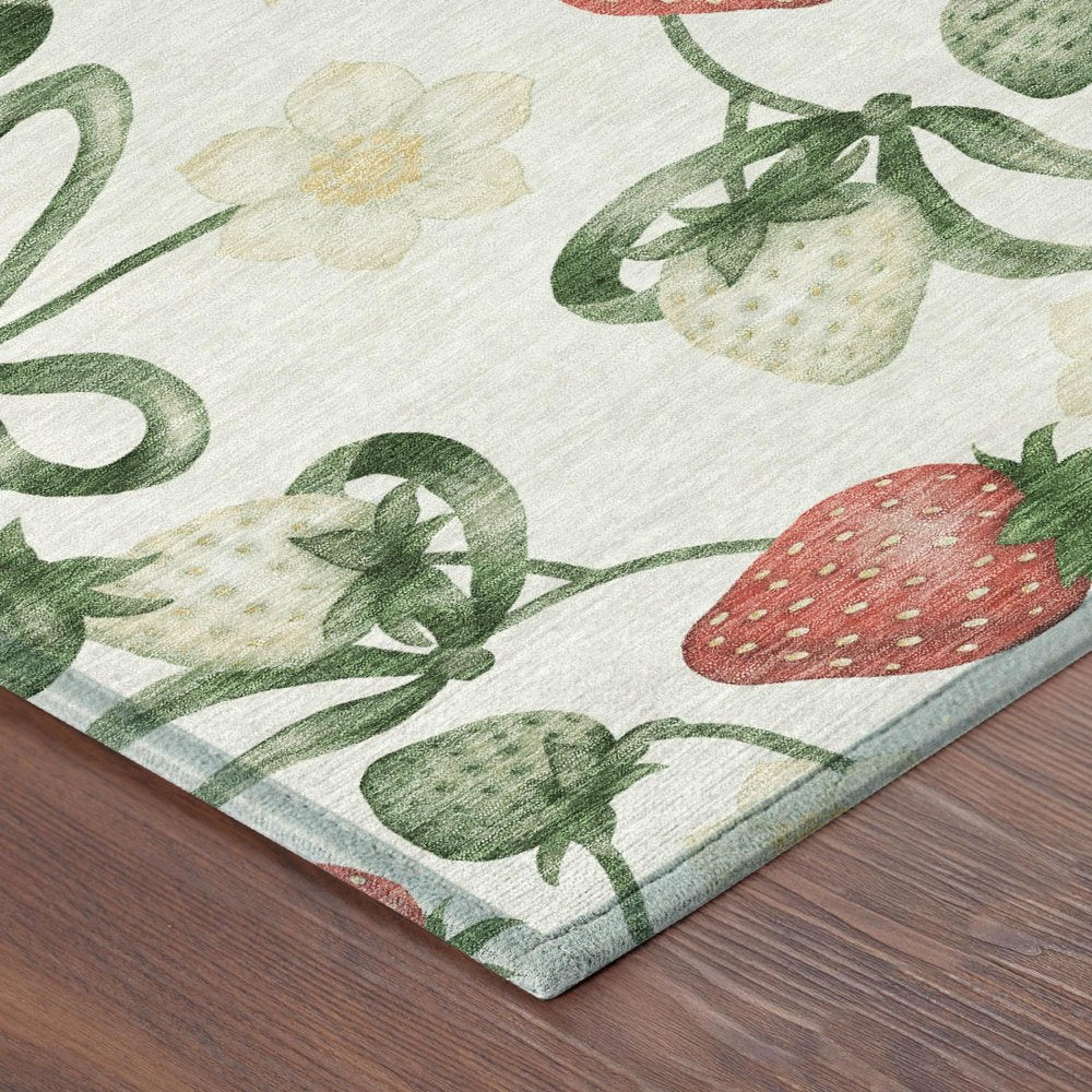 5' X 8' Ivory And Linen Floral Washable Indoor Outdoor Area Rug HomeRoots