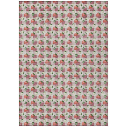 8' X 10' Blush And Pink Floral Washable Indoor Outdoor Area Rug HomeRoots