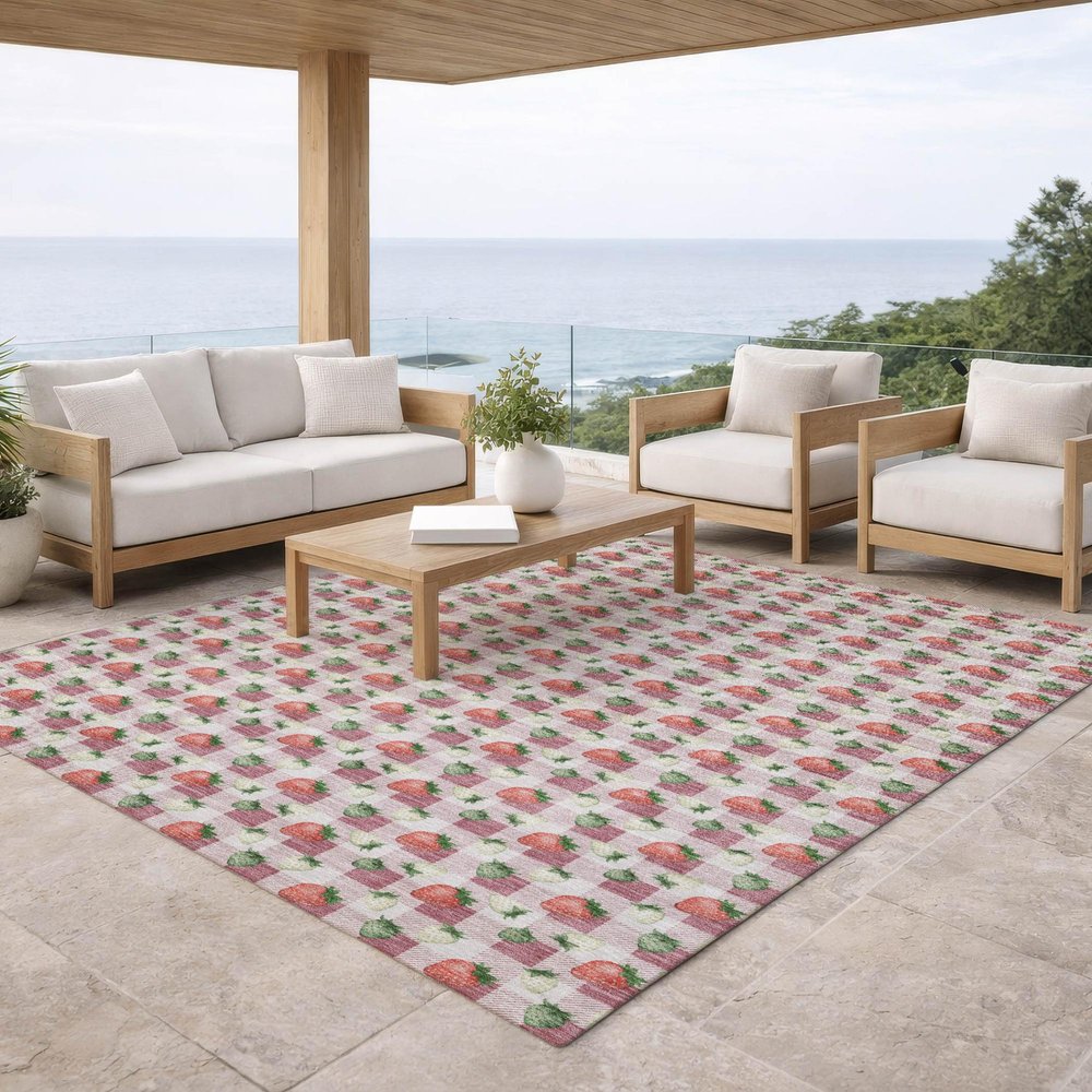 9' X 12' Blush And Pink Floral Washable Indoor Outdoor Area Rug HomeRoots