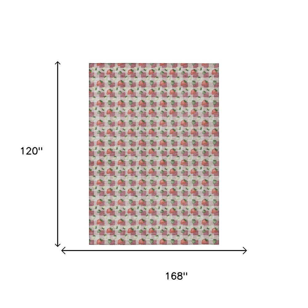 10' X 14' Blush And Pink Floral Washable Indoor Outdoor Area Rug HomeRoots