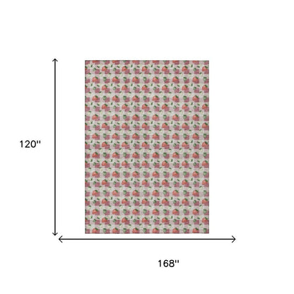 10' X 14' Blush And Pink Floral Washable Indoor Outdoor Area Rug HomeRoots