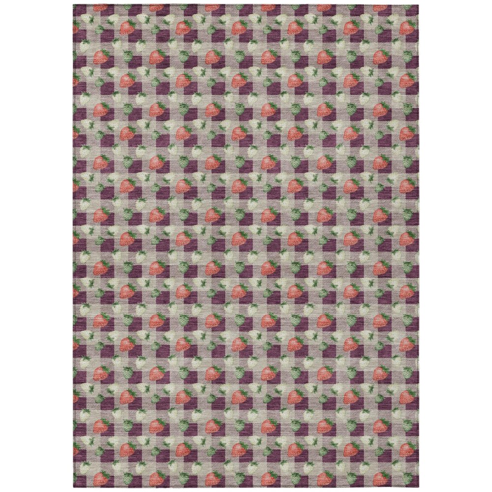 3' X 5' Eggplant And Purple Floral Washable Indoor Outdoor Area Rug HomeRoots