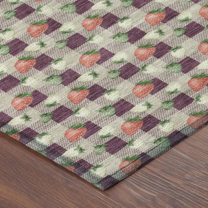 5' X 8' Eggplant And Purple Floral Washable Indoor Outdoor Area Rug HomeRoots