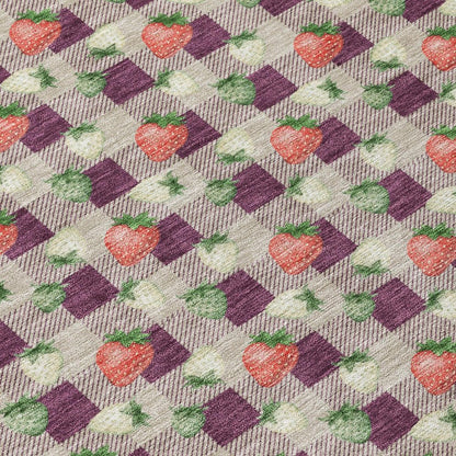 5' X 8' Eggplant And Purple Floral Washable Indoor Outdoor Area Rug HomeRoots