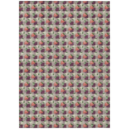 8' X 10' Eggplant And Purple Floral Washable Indoor Outdoor Area Rug HomeRoots