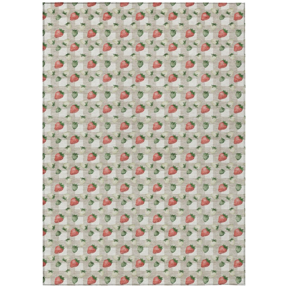 5' X 8' Ivory And Beige Floral Washable Indoor Outdoor Area Rug HomeRoots