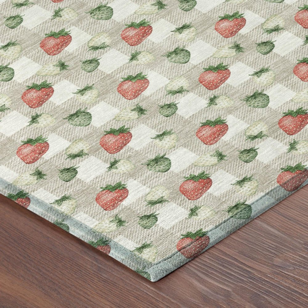 5' X 8' Ivory And Beige Floral Washable Indoor Outdoor Area Rug HomeRoots