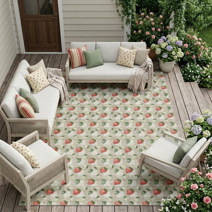 8' X 10' Ivory And Beige Floral Washable Indoor Outdoor Area Rug HomeRoots