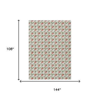9' X 12' Ivory And Beige Floral Washable Indoor Outdoor Area Rug HomeRoots