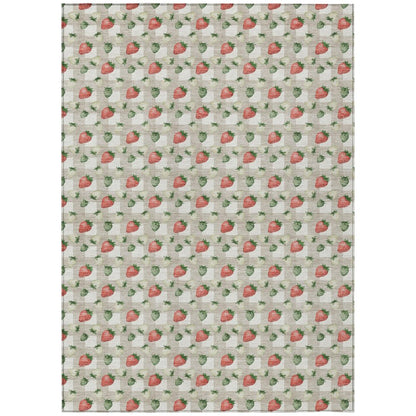 9' X 12' Ivory And Beige Floral Washable Indoor Outdoor Area Rug HomeRoots