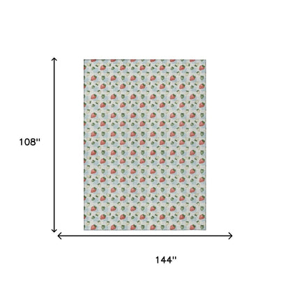 9' X 12' Sky Blue And Blue Floral Washable Indoor Outdoor Area Rug HomeRoots