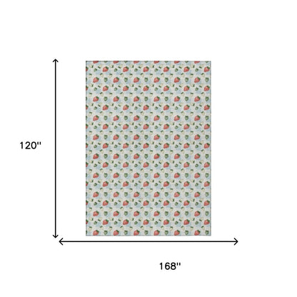 10' X 14' Sky Blue And Blue Floral Washable Indoor Outdoor Area Rug HomeRoots