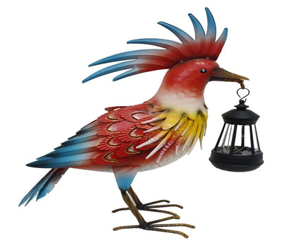 17" Red Blue And Yellow Metal LED lights Birds Garden Accents Accessories HomeRoots