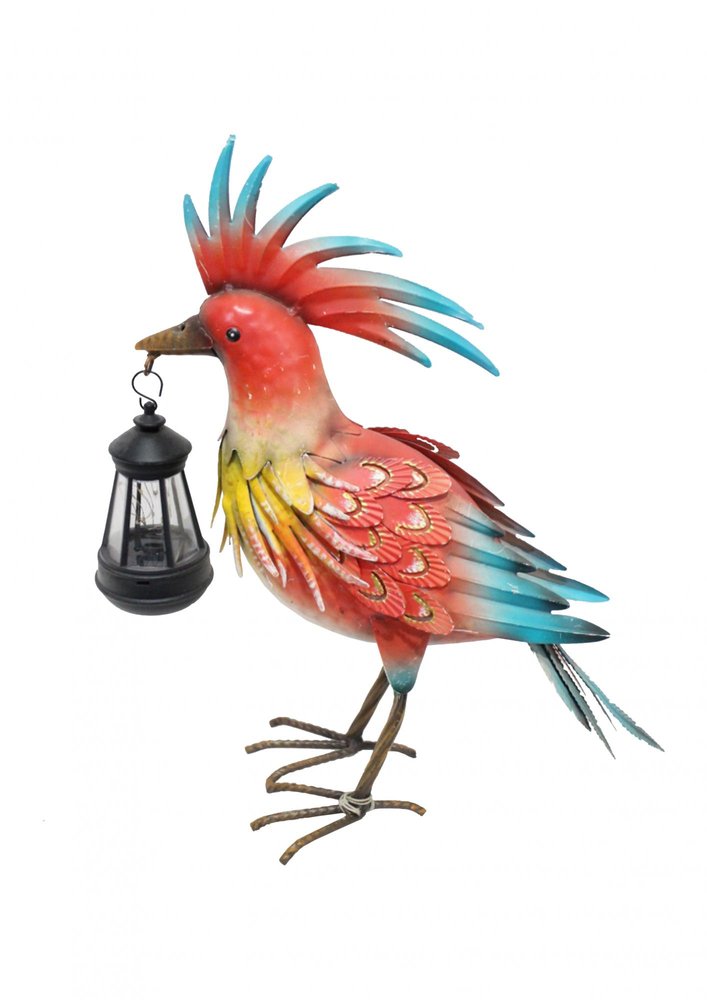 17" Red Blue And Yellow Metal LED lights Birds Garden Accents Accessories HomeRoots