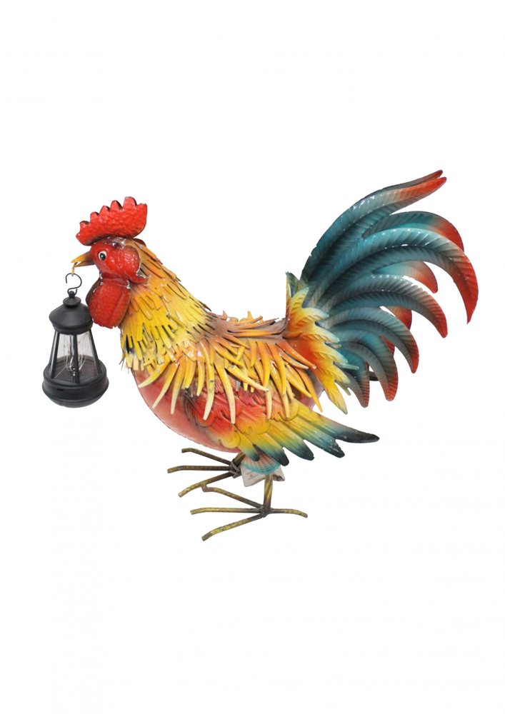 18" Red Blue And Yellow Metal LED lights Birds Garden Accents Accessories — view 1