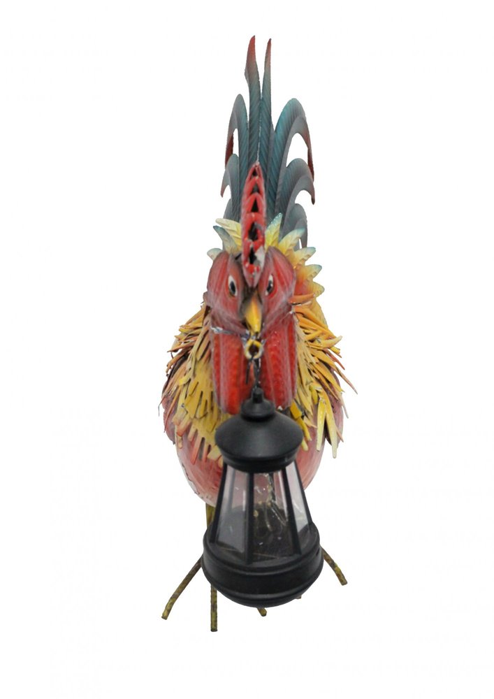 18" Red Blue And Yellow Metal LED lights Birds Garden Accents Accessories — view 3