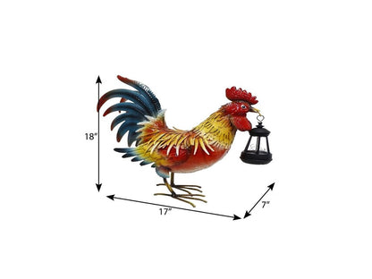 18" Red Blue And Yellow Metal LED lights Birds Garden Accents Accessories HomeRoots