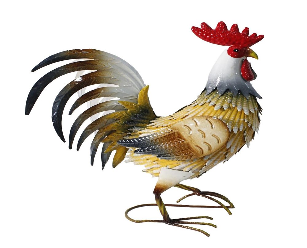 16" Yellow White And Red Metal Birds Garden Accents Accessories HomeRoots
