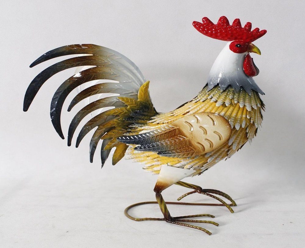 16" Yellow White And Red Metal Birds Garden Accents Accessories HomeRoots