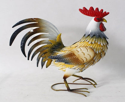 16" Yellow White And Red Metal Birds Garden Accents Accessories HomeRoots