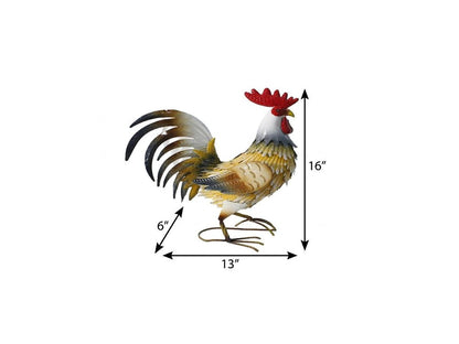 16" Yellow White And Red Metal Birds Garden Accents Accessories HomeRoots