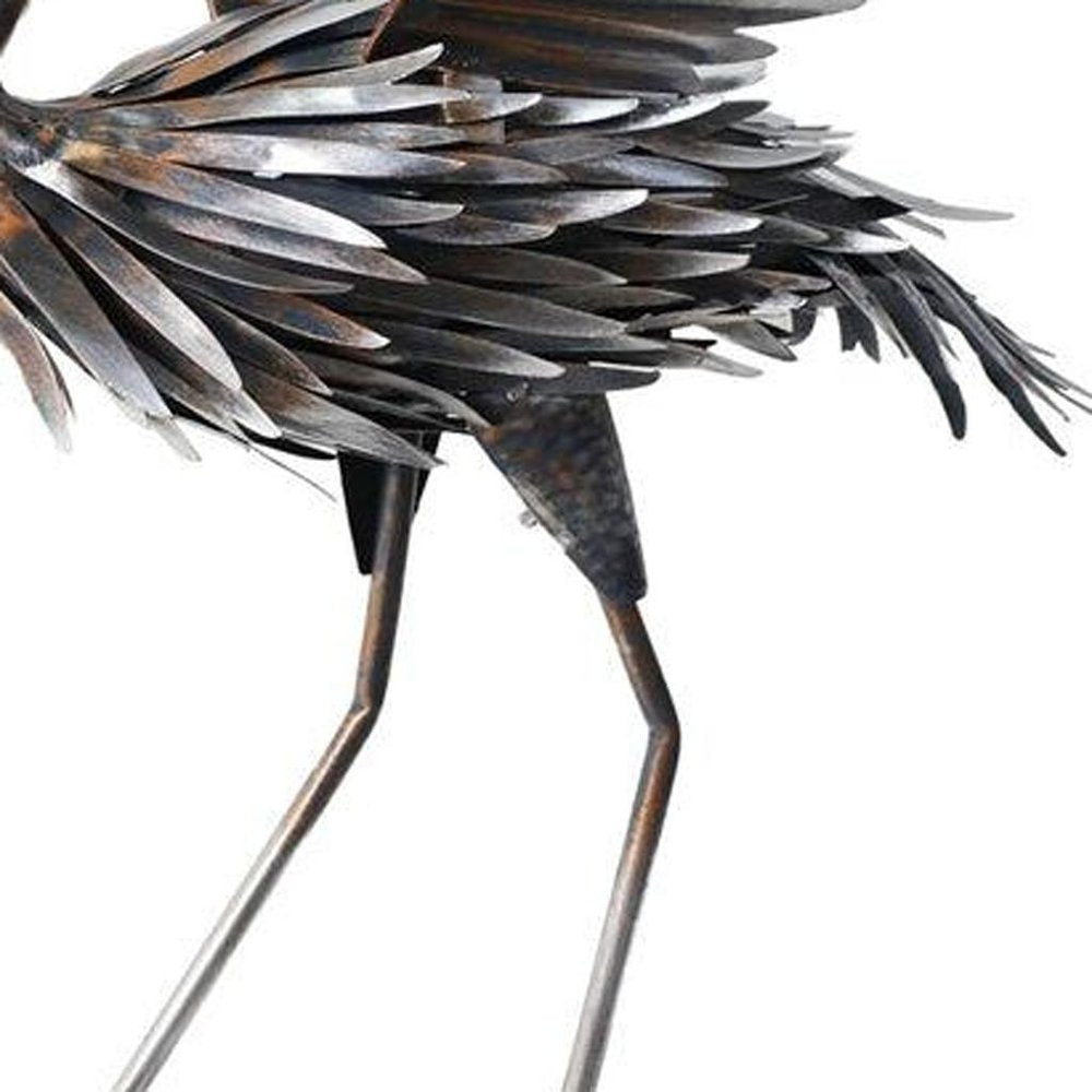 26" Copper And Silver Metal Flamingo Garden Accents Accessories — view 3