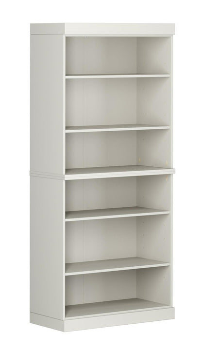 72" Off White Solid Wood Adjustable Six Tier Library Bookcase HomeRoots