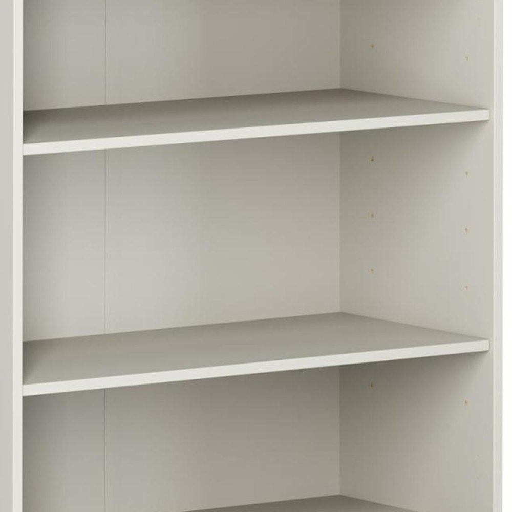 72" Off White Solid Wood Adjustable Six Tier Library Bookcase