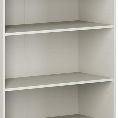 72" Off White Solid Wood Adjustable Six Tier Library Bookcase