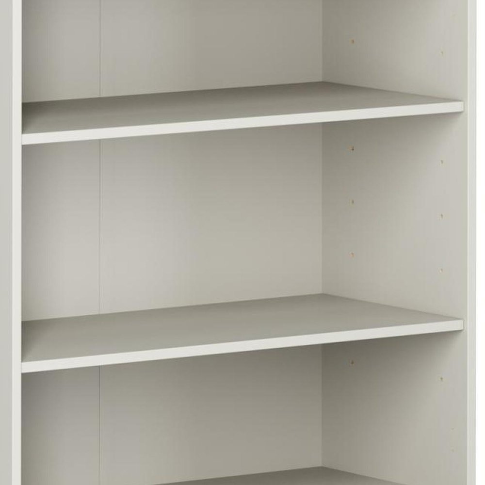 72" Off White Solid Wood Adjustable Six Tier Library Bookcase — view 5