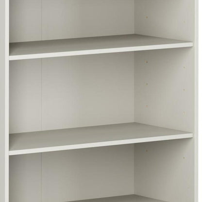 72" Off White Solid Wood Adjustable Six Tier Library Bookcase