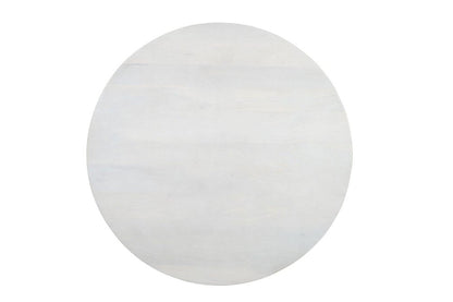 40" White Solid Wood Round Drum Coffee Table
