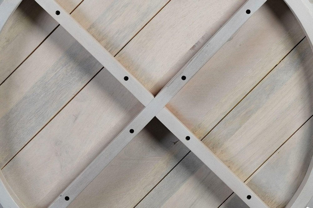 40" White Solid Wood Round Drum Coffee Table — view 7