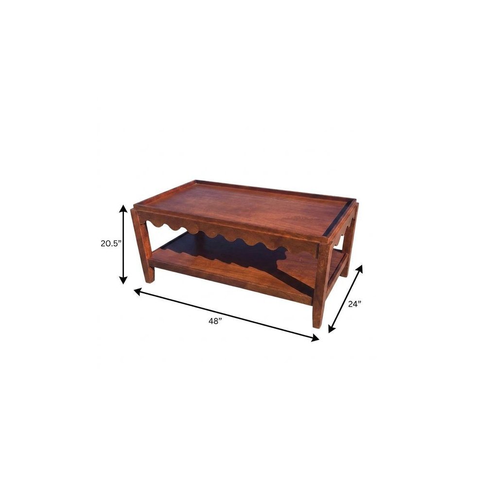 48" Chestnut Solid Wood Coffee Table HomeRoots