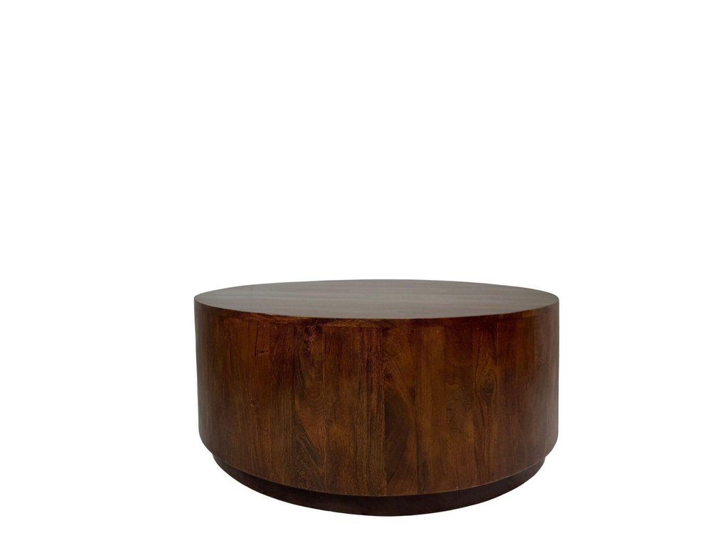 42" Chestnut Solid Wood Round Drum Coffee Table — view 1