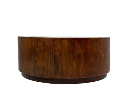 42" Chestnut Solid Wood Round Drum Coffee Table HomeRoots