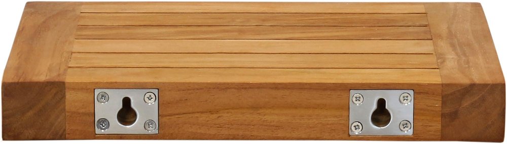 12" Brown Solid Wood Wall Mounted Floating Shelf — view 2