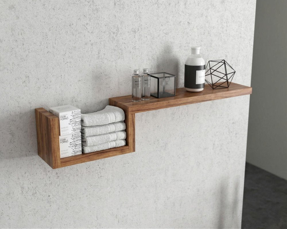 47" Oak Solid Wood Wall Mounted Floating Shelf HomeRoots