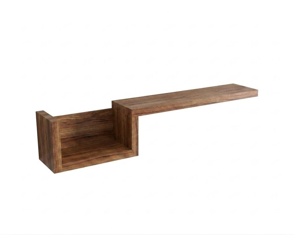 47" Oak Solid Wood Wall Mounted Floating Shelf HomeRoots