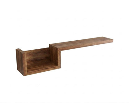 47" Oak Solid Wood Wall Mounted Floating Shelf HomeRoots